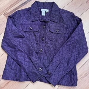Coldwater Creek Purple Jacket Quilted Design size PXS